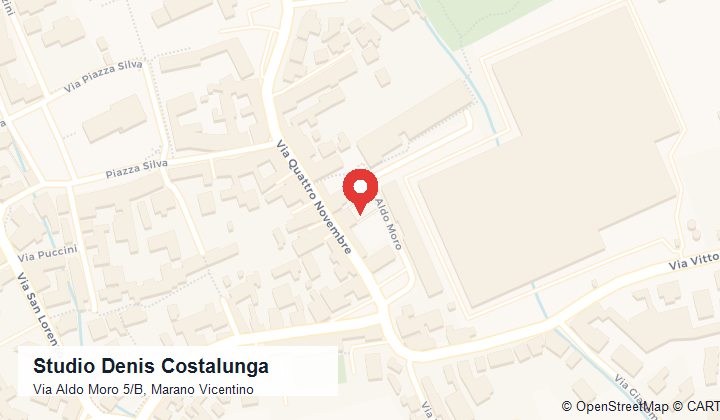 Mappa dello studio Denis Costalunga in Via Aldo Moro 5/B a Marano Vicentino